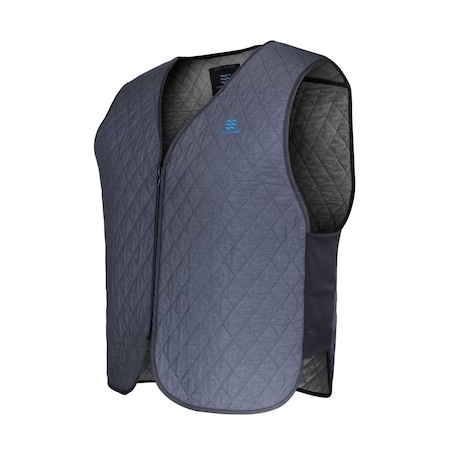 Mobile Cooling Hydrologic Cooling Vest, 100% Polyester Quilted Woven Fabric, Water Activated, Zipper Closure, Gray MCUV05240521